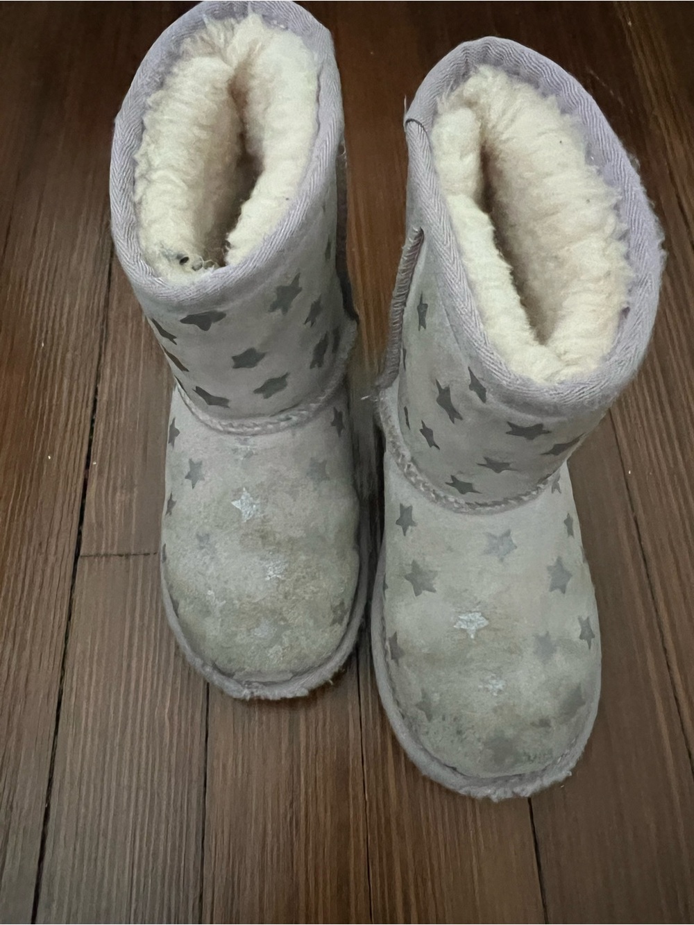 Cozy Star-Print Shearling Lined Boots - Light pink